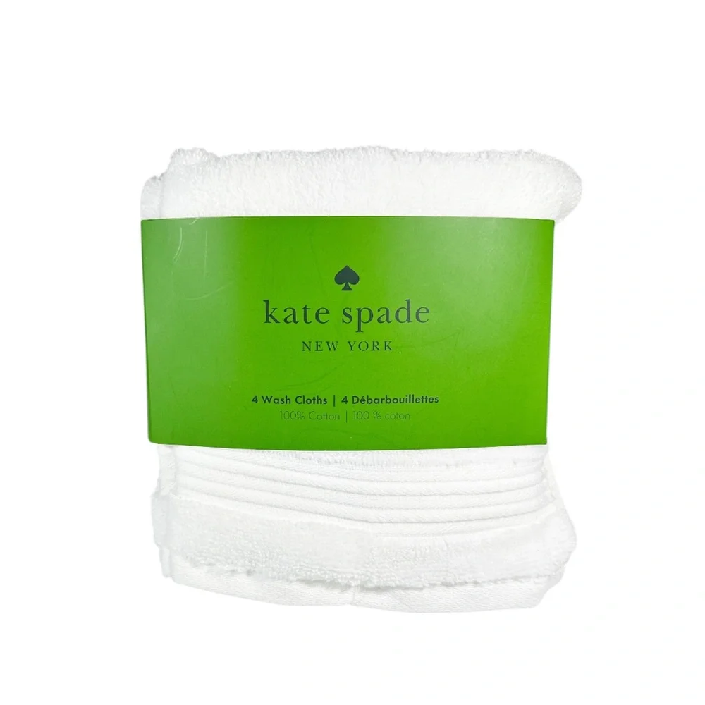 NEW Kate Spade WHITE WASH CLOTHS SET/4